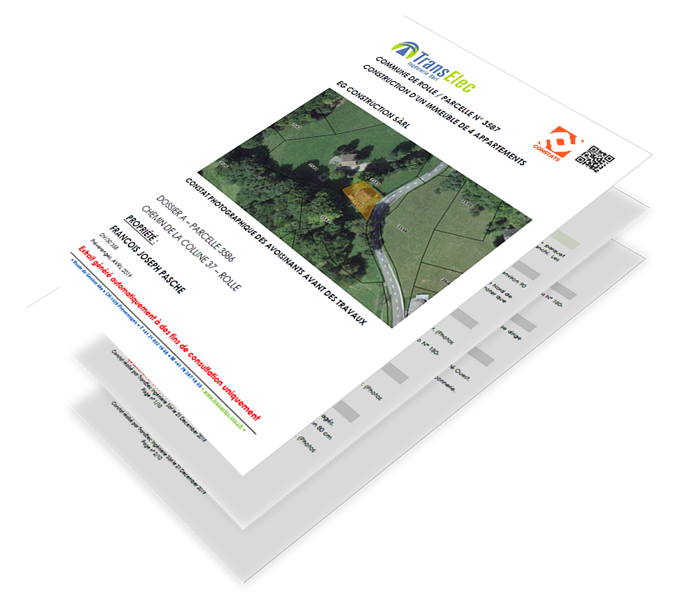 Constats avant travaux - Rapport